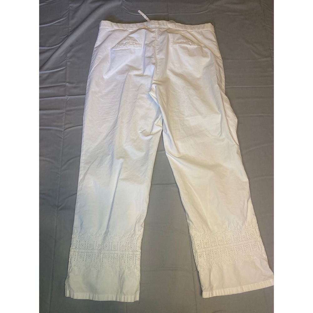 Banana Republic Harrison Pants Women's 10 White Eyelet Hem Cotton